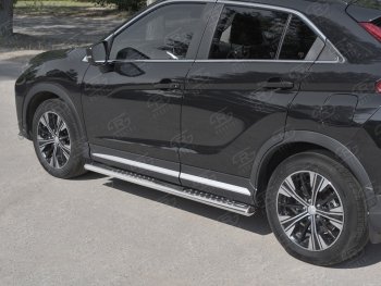 29 699 р. Пороги труба 120х60 овал с проступью Russtal Mitsubishi Eclipse Cross GK дорестайлинг (2017-2021)  с доставкой в г. Нижний Новгород. Увеличить фотографию 3