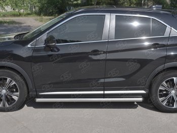 Пороги труба d63 Russtal Mitsubishi Eclipse Cross GK дорестайлинг (2017-2021)