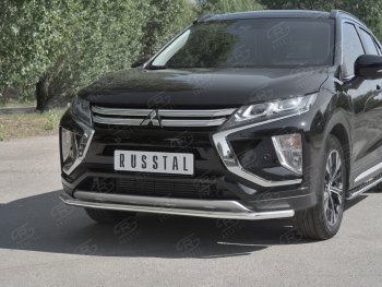 13 199 р. Защита переднего бампера (Ø42 мм, нержавейка) SLITKOFF  Mitsubishi Eclipse Cross  GK (2017-2021) дорестайлинг  с доставкой в г. Нижний Новгород. Увеличить фотографию 4