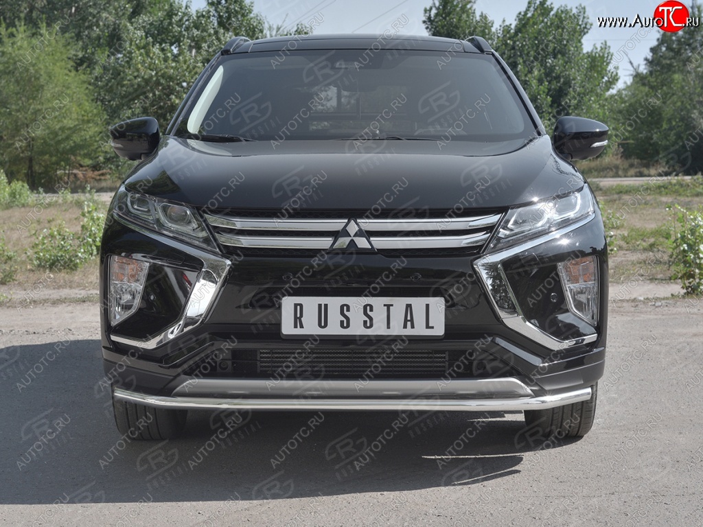 13 199 р. Защита переднего бампера (Ø42 мм, нержавейка) SLITKOFF  Mitsubishi Eclipse Cross  GK (2017-2021) дорестайлинг  с доставкой в г. Нижний Новгород