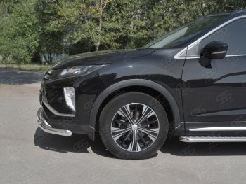 18 449 р. Защита переднего бампера (2 трубы Ø63 и 42 мм, нержавейка) SLITKOFF Mitsubishi Eclipse Cross GK дорестайлинг (2017-2021)  с доставкой в г. Нижний Новгород. Увеличить фотографию 3