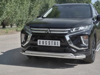 18 449 р. Защита переднего бампера (2 трубы Ø63 и 42 мм, нержавейка) SLITKOFF Mitsubishi Eclipse Cross GK дорестайлинг (2017-2021)  с доставкой в г. Нижний Новгород. Увеличить фотографию 4