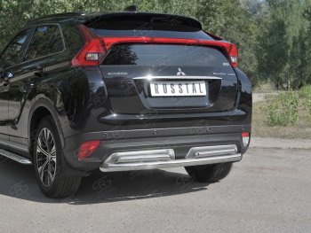 16 699 р. Защита заднего бампера (2 трубы Ø63 и 42 мм, нержавейка) SLITKOFF  Mitsubishi Eclipse Cross  GK (2017-2021) дорестайлинг  с доставкой в г. Нижний Новгород. Увеличить фотографию 4