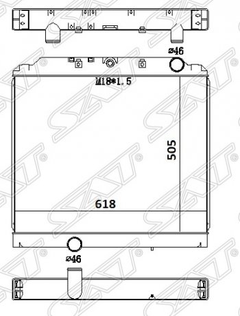 Радиатор двигателя (пластинчатый, МКПП) SAT Mitsubishi Fuso Canter (2002-2024)