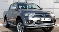 24 749 р. Широкая защита порогов SLITKOFF Mitsubishi L200 5 KK,KL дорестайлинг (2015-2019)  с доставкой в г. Нижний Новгород. Увеличить фотографию 4