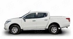 24 749 р. Широкая защита порогов (рестайлинг) Russtal Mitsubishi L200 5 KK,KL дорестайлинг (2015-2019) (Защита порогов с со скосами на торцах (вариант 1))  с доставкой в г. Нижний Новгород. Увеличить фотографию 3