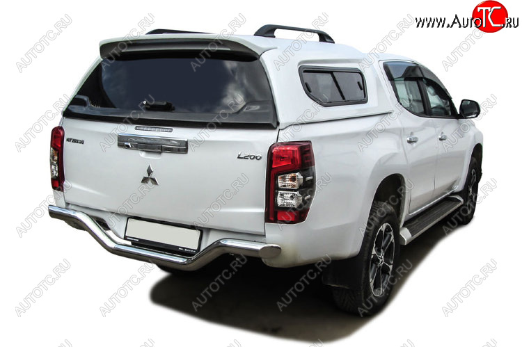 17 399 р. Защита заднего бампера Slitkoff (Ø 76 мм, без бампера)  Mitsubishi L200  5 KK,KL (2018-2022) рестайлинг (Нержавеющая сталь)  с доставкой в г. Нижний Новгород