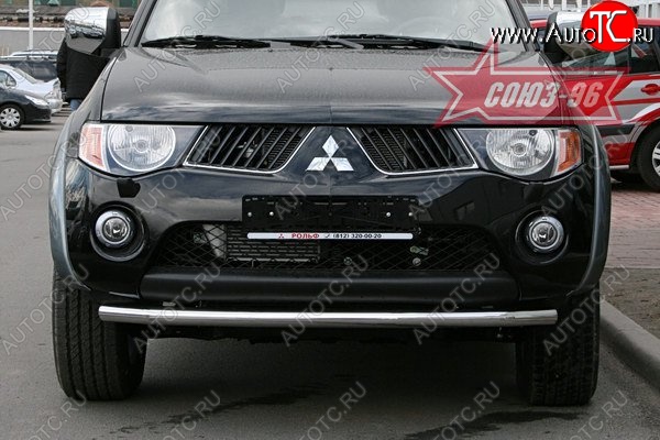 11 069 р. Защита переднего бампера одинарная Souz-96 (d60) Mitsubishi L200 4  дорестайлинг (2006-2014)  с доставкой в г. Нижний Новгород