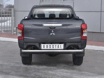 Защита заднего бампера (Ø63 мм, нержавейка) RUSSTAL Mitsubishi (Митсубиси) L200 (л)  5 KK,KL (2018-2022) 5 KK,KL рестайлинг