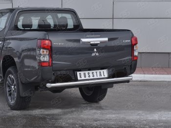 17 649 р. Защита заднего бампера (Ø63 мм, нержавейка) RUSSTAL  Mitsubishi L200  5 KK,KL (2018-2022) рестайлинг  с доставкой в г. Нижний Новгород. Увеличить фотографию 2