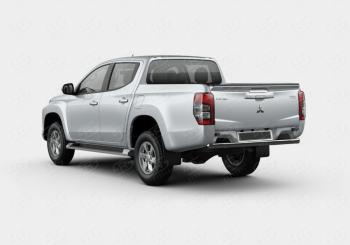 Защита заднего бампера (Ø63 мм, окрашенная) SLITKOFF Mitsubishi L200 5 KK,KL рестайлинг (2018-2022)  (цвет черный муар)