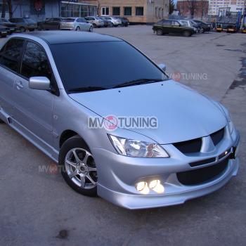 1 149 р. Реснички на фары var №1 (узкие) Mitsubishi Lancer 9 2-ой рестайлинг седан (2005-2009) (Неокрашенные)  с доставкой в г. Нижний Новгород. Увеличить фотографию 2