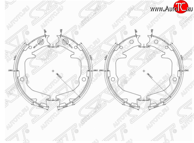 1 799 р. Колодки ручного тормоза SAT  Mitsubishi Lancer  9 - Outlander  CU  с доставкой в г. Нижний Новгород