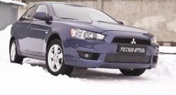 939 р. Зимняя заглушка решетки переднего бампера РА Mitsubishi Lancer 10 седан дорестайлинг (2007-2010)  с доставкой в г. Нижний Новгород. Увеличить фотографию 3