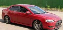 4 549 р. Пороги накладки Evo Mitsubishi Lancer 10 хэтчбэк дорестайлинг (2007-2010) (Неокрашенные)  с доставкой в г. Нижний Новгород. Увеличить фотографию 4