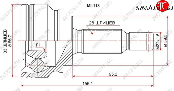 2 199 р. ШРУС SAT (наружный)  Mitsubishi Lancer  10 (2007-2017) седан дорестайлинг, хэтчбэк дорестайлинг, седан рестайлинг, хэтчбек 5 дв рестайлинг  с доставкой в г. Нижний Новгород