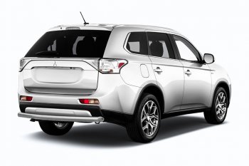 Защита заднего бампера Slitkoff (короткая, d57) Mitsubishi Outlander GF 2-ой рестайлинг (2015-2018)