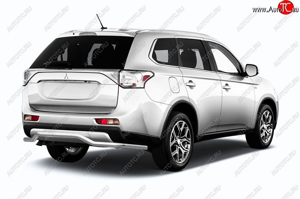 13 399 р. Защита заднего бампера Slitkoff (волна длинная, d57)  Mitsubishi Outlander  GF (2015-2018) 2-ой рестайлинг (Нержавейка, Полированная)  с доставкой в г. Нижний Новгород