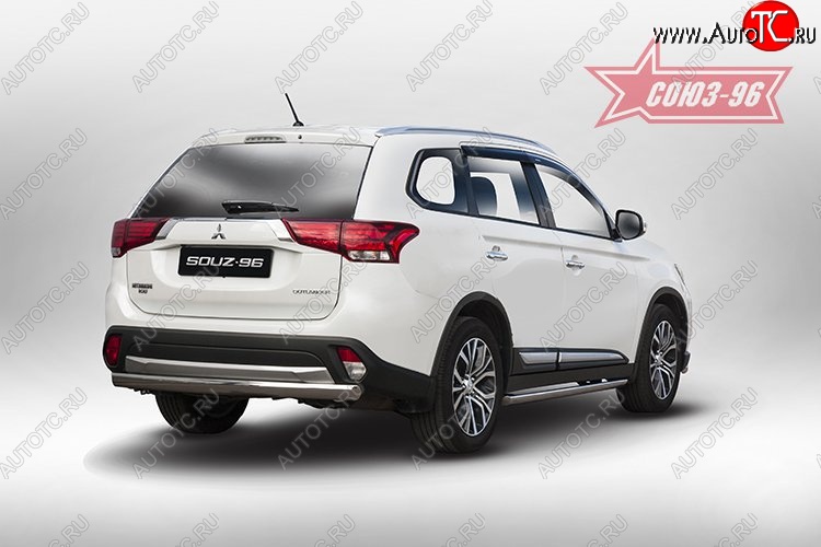 13 904 р. Защита заднего бампера Souz-96 (овал 75х42) Mitsubishi Outlander GF 2-ой рестайлинг (2015-2018)  с доставкой в г. Нижний Новгород