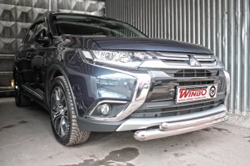 Защита переднего бампера Mitsubishi Outlander 2014+ Mitsubishi (Митсубиси) Outlander (Аутлэндэр)  GF (2015-2018) GF 2-ой рестайлинг