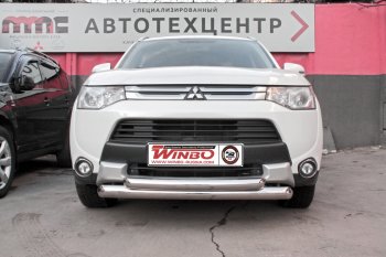 13 999 р. Защита переднего бампера Mitsubishi Outlander 2014+  Mitsubishi Outlander  GF (2015-2018) 2-ой рестайлинг  с доставкой в г. Нижний Новгород. Увеличить фотографию 2