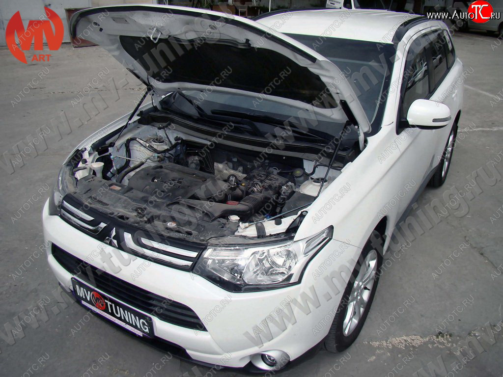 4 099 р. Упор капота MV-Tuning (двойной) Mitsubishi Outlander GF 3-ий рестайлинг (2018-2022)  с доставкой в г. Нижний Новгород