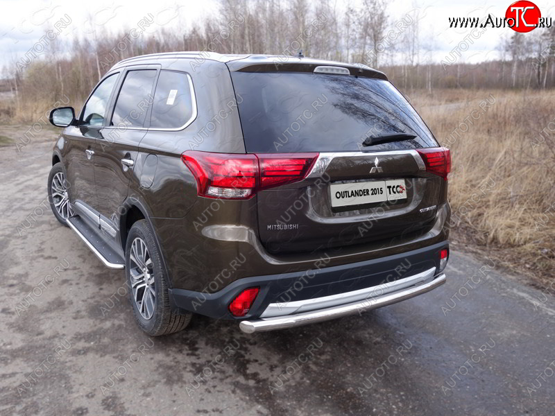 20 999 р. Защита заднего бампера ТСС (нержавейка d 60,3 мм) Mitsubishi Outlander GF 2-ой рестайлинг (2015-2018)  с доставкой в г. Нижний Новгород