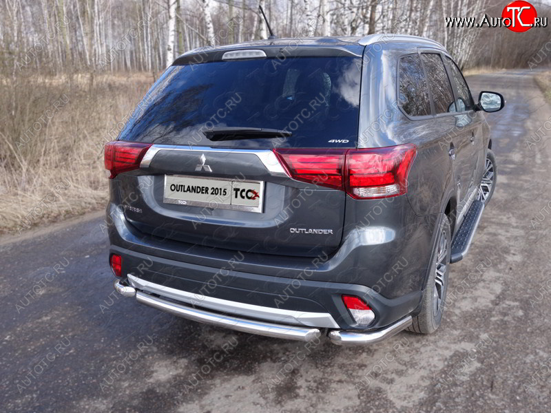 16 549 р. Защита заднего бампера (короткая) ТСС (нержавейка d 60,3 мм) Mitsubishi Outlander GF 2-ой рестайлинг (2015-2018)  с доставкой в г. Нижний Новгород