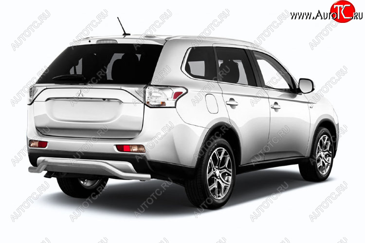 11 949 р. Защита заднего бампера Slitkoff (Ø 57, волна)  Mitsubishi Outlander  GF (2014-2016) 1-ый рестайлинг (Нержавеющая сталь)  с доставкой в г. Нижний Новгород