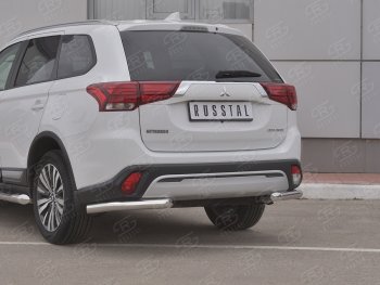 10 999 р. Защита заднего бампера (Ø63 мм уголки, нержавейка) SLITKOFF  Mitsubishi Outlander  GF (2018-2022) 3-ий рестайлинг  с доставкой в г. Нижний Новгород. Увеличить фотографию 3