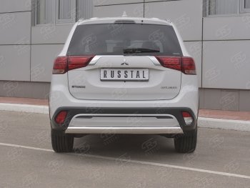 15 999 р. Защита заднего бампера (Ø75x42 мм, нержавейка) Russtal Mitsubishi Outlander GF 3-ий рестайлинг (2018-2022)  с доставкой в г. Нижний Новгород. Увеличить фотографию 2