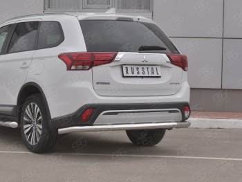 16 799 р. Защита заднего бампера (Ø63 мм, нержавейка) RUSSTAL  Mitsubishi Outlander  GF (2018-2022) 3-ий рестайлинг  с доставкой в г. Нижний Новгород. Увеличить фотографию 1