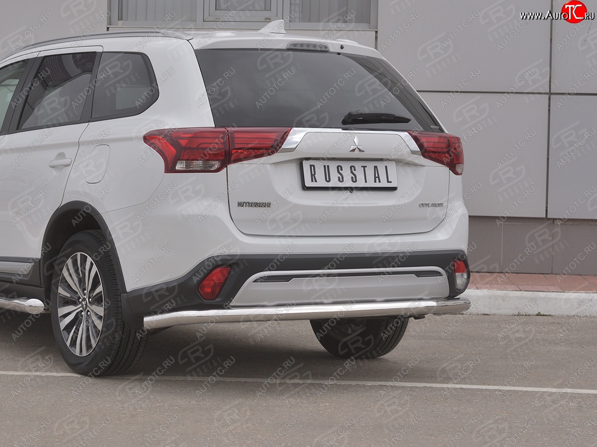 16 799 р. Защита заднего бампера (Ø63 мм, нержавейка) RUSSTAL  Mitsubishi Outlander  GF (2018-2022) 3-ий рестайлинг  с доставкой в г. Нижний Новгород