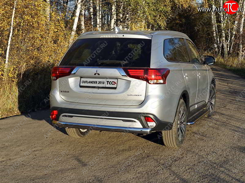 24 999 р. Защита заднего бампера (овальная) ТСС (нержавейка d75х42 мм)  Mitsubishi Outlander  GF (2018-2022) 3-ий рестайлинг  с доставкой в г. Нижний Новгород