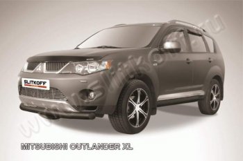 8 199 р. защита переднего бампера Slitkoff  Mitsubishi Outlander  XL (2005-2009) (CW)  дорестайлинг (Цвет: серебристый)  с доставкой в г. Нижний Новгород. Увеличить фотографию 1