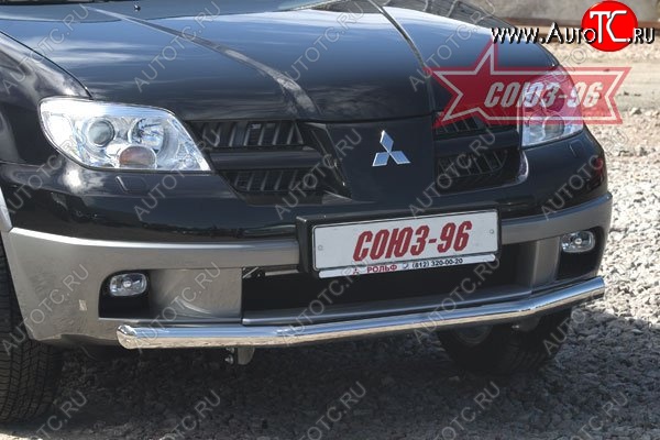 9 584 р. Защита переднего бампера одинарная Souz-96 (d60) Mitsubishi Outlander CU (2003-2009)  с доставкой в г. Нижний Новгород