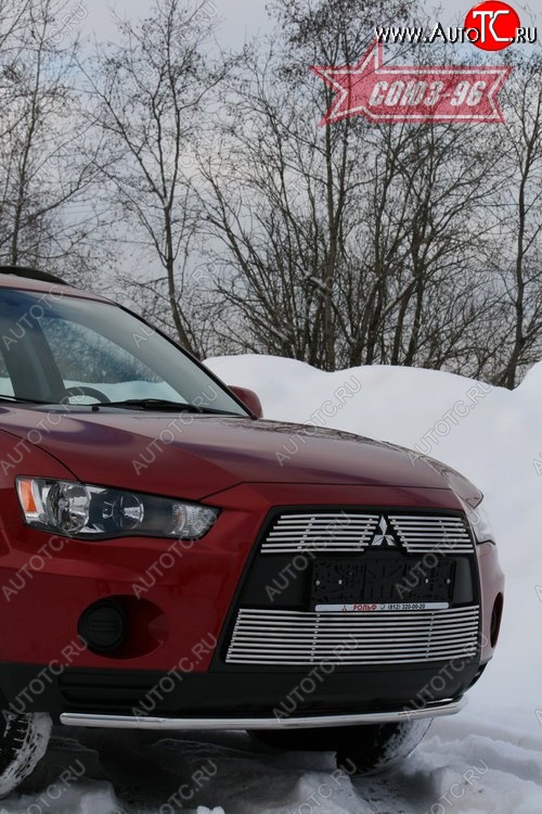 8 729 р. Защита переднего бампера из одинарной трубы диаметром 42мм Souz-96 Mitsubishi Outlander XL (CW)  рестайлинг (2010-2013)  с доставкой в г. Нижний Новгород