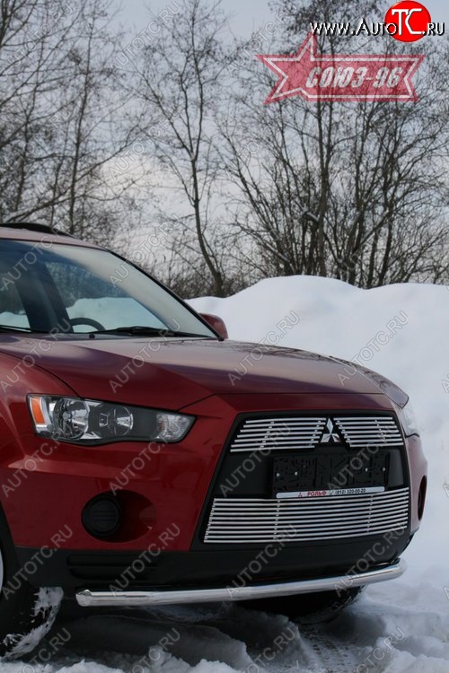 9 809 р. Защита переднего бампера из одинарной трубы (d60) Souz-96 Mitsubishi Outlander XL (CW)  рестайлинг (2010-2013)  с доставкой в г. Нижний Новгород