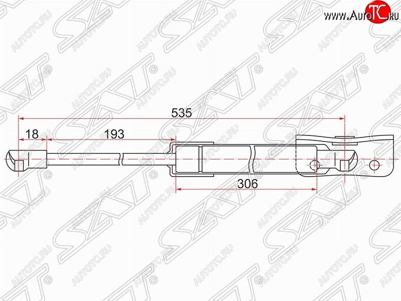 829 р. Левый газовый упор крышки багажника SAT  Mitsubishi Outlander  GF (2012-2014) дорестайлинг  с доставкой в г. Нижний Новгород