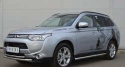 15 649 р. Защита переднего бампера (2 трубыØ63 и 42 мм, нержавейка) SLITKOFF Mitsubishi Outlander GF дорестайлинг (2012-2014)  с доставкой в г. Нижний Новгород. Увеличить фотографию 4