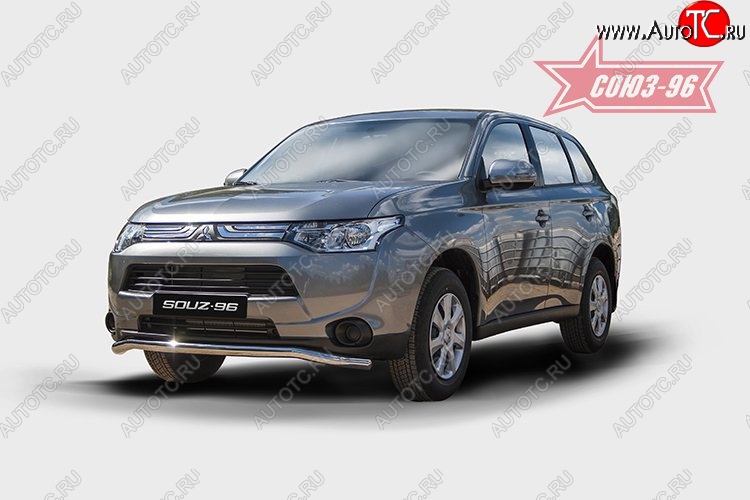 12 239 р. Защита переднего бампера одинарная Souz-96 Premium (d60) Mitsubishi Outlander GF дорестайлинг (2012-2014)  с доставкой в г. Нижний Новгород