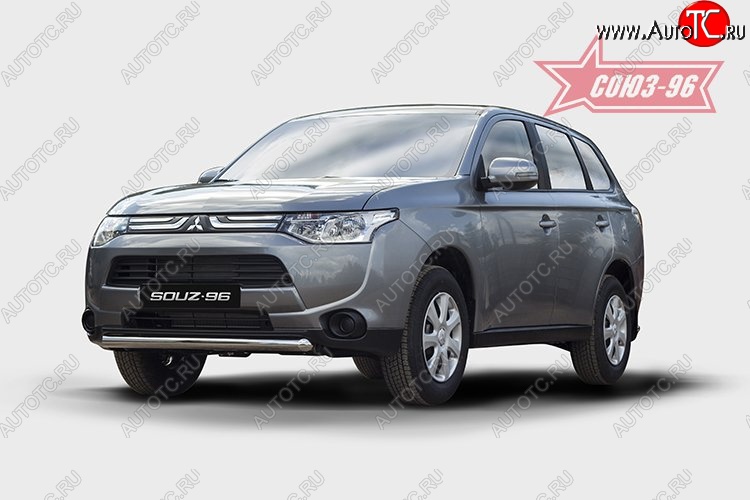 10 574 р. Защита переднего бампера одинарная Souz-96 (d60). Mitsubishi Outlander GF дорестайлинг (2012-2014)  с доставкой в г. Нижний Новгород