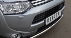 12 499 р. Одинарная защита переднего бампера диаметром 63 мм SLITKOFF Mitsubishi Outlander GF дорестайлинг (2012-2014)  с доставкой в г. Нижний Новгород. Увеличить фотографию 2