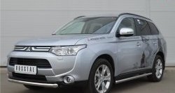 12 499 р. Одинарная защита переднего бампера диаметром 63 мм SLITKOFF Mitsubishi Outlander GF дорестайлинг (2012-2014)  с доставкой в г. Нижний Новгород. Увеличить фотографию 4