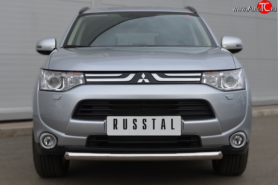 12 499 р. Одинарная защита переднего бампера диаметром 63 мм SLITKOFF Mitsubishi Outlander GF дорестайлинг (2012-2014)  с доставкой в г. Нижний Новгород