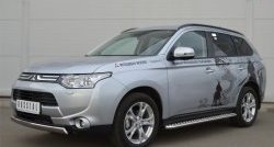 15 649 р. Защита переднего бампера (Ø75х42 мм, нержавейка) Russtal Mitsubishi Outlander GF дорестайлинг (2012-2014)  с доставкой в г. Нижний Новгород. Увеличить фотографию 4