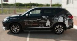 20 749 р. Широкая защита порогов Russtal Mitsubishi Outlander GF 2-ой рестайлинг (2015-2018)  с доставкой в г. Нижний Новгород. Увеличить фотографию 2