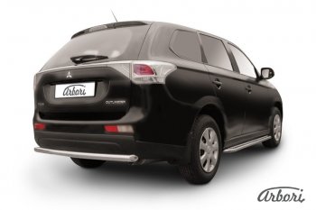 8 909 р. Защита заднего бампера Arbori (нержавейка, 1 труба d57 mm). Mitsubishi Outlander GF дорестайлинг (2012-2014)  с доставкой в г. Нижний Новгород. Увеличить фотографию 1