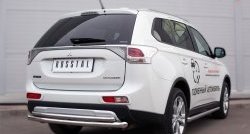 16 899 р. Защита заднего бампера (Ø63 и 42 мм, нержавейка) SLITKOFF  Mitsubishi Outlander  GF (2014-2016) 1-ый рестайлинг  с доставкой в г. Нижний Новгород. Увеличить фотографию 2