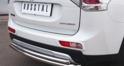 16 899 р. Защита заднего бампера (Ø63 и 42 мм, нержавейка) SLITKOFF  Mitsubishi Outlander  GF (2014-2016) 1-ый рестайлинг  с доставкой в г. Нижний Новгород. Увеличить фотографию 3